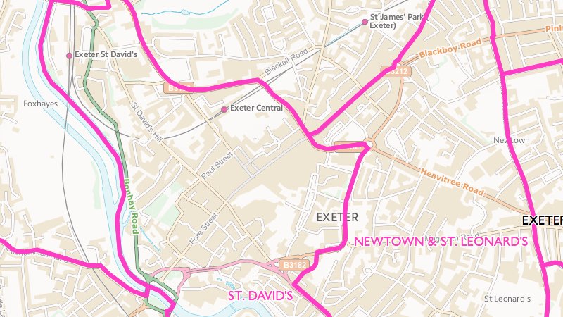 Exeter City Council city centre wards map