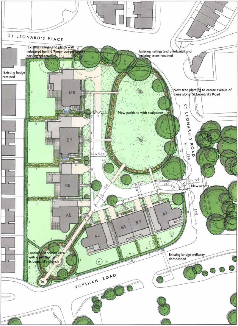 Plan of proposed development at Mount Radford Lawn