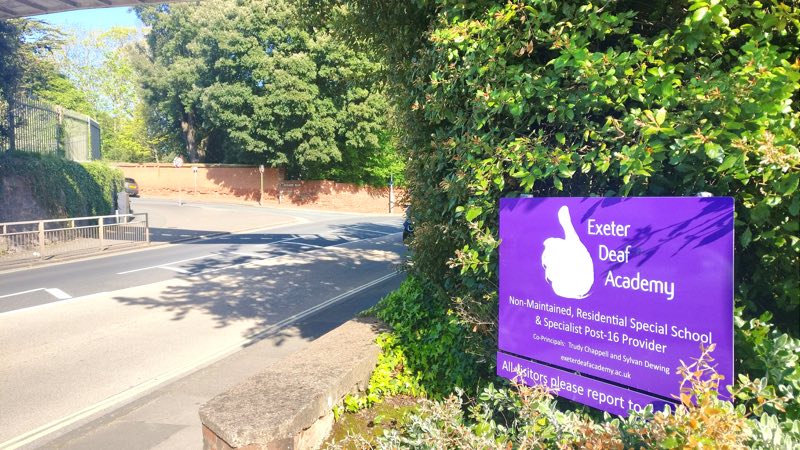 Exeter Royal Academy for Deaf Education entrance on Topsham Road