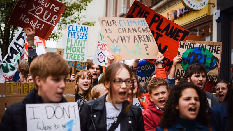 Exeter Youth Strike 4 Climate protestors with placards