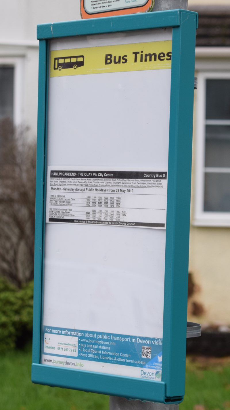 Hamlin Gardens bus stop information display case