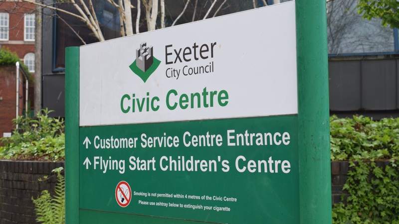 Exeter Civic Centre entrance sign