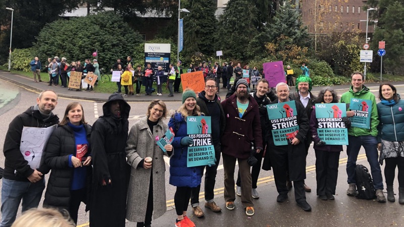 Exeter University & College Union strike picket at Streatham campus
