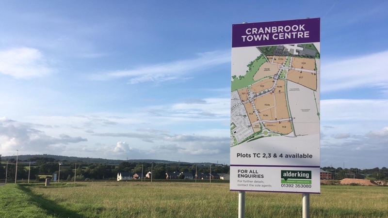 Cranbrook town centre development site empty plots