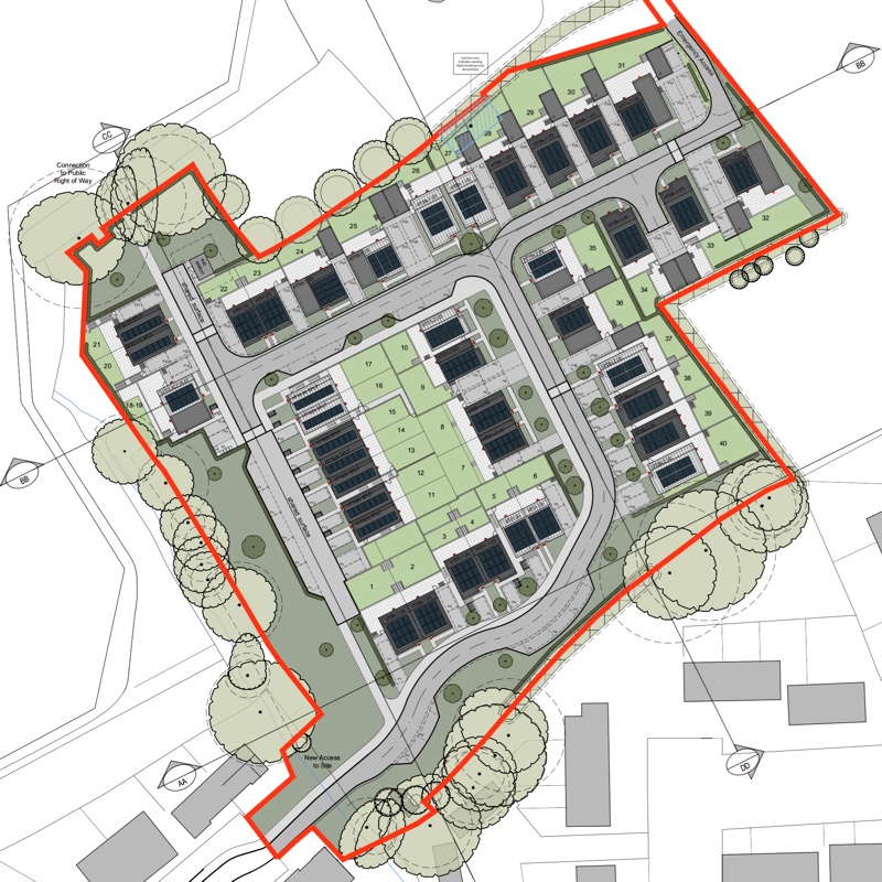 Pulling Road Pinhoe Exeter zero carbon housing development site plan