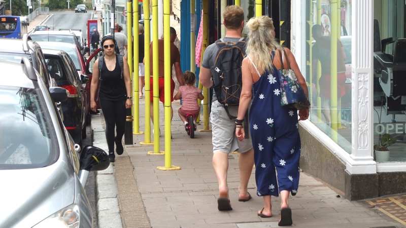 Pedestrians on Exeter Fore Street