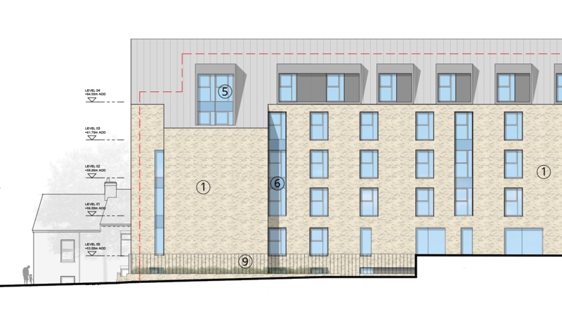 Gladstone Road co-living block comparative elevations