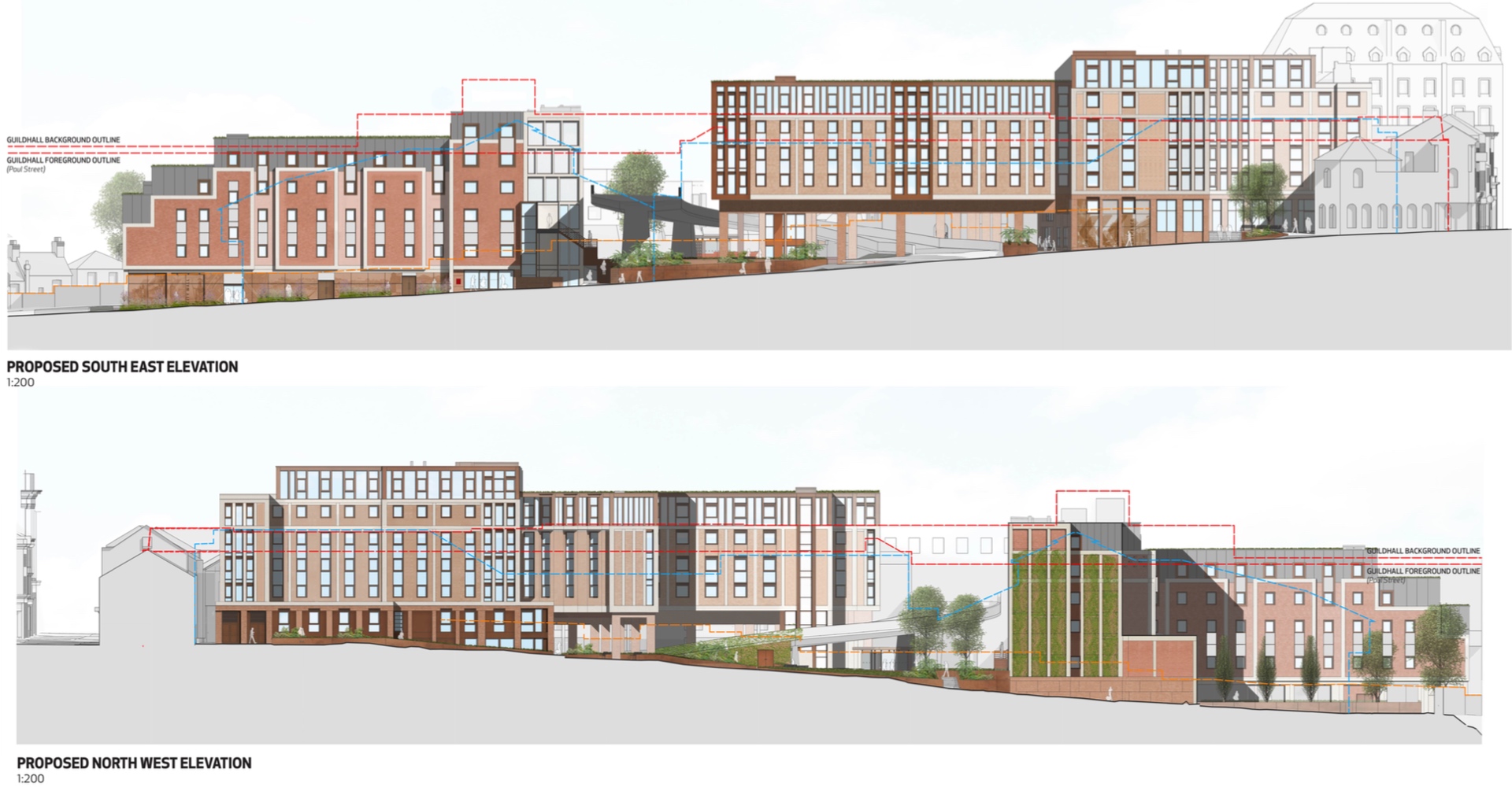 Harlequins co-living and hotel block elevations