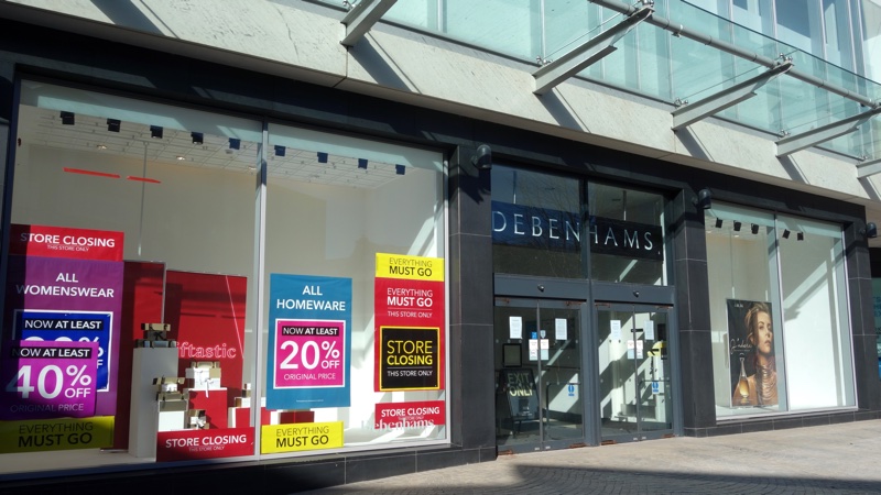 Exeter Princesshay Debenhams closing down sale