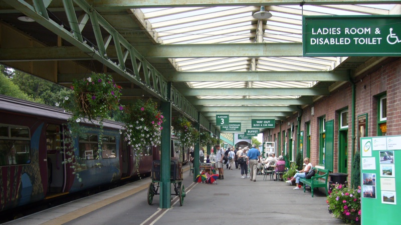 Okehamption station platform in 2006
