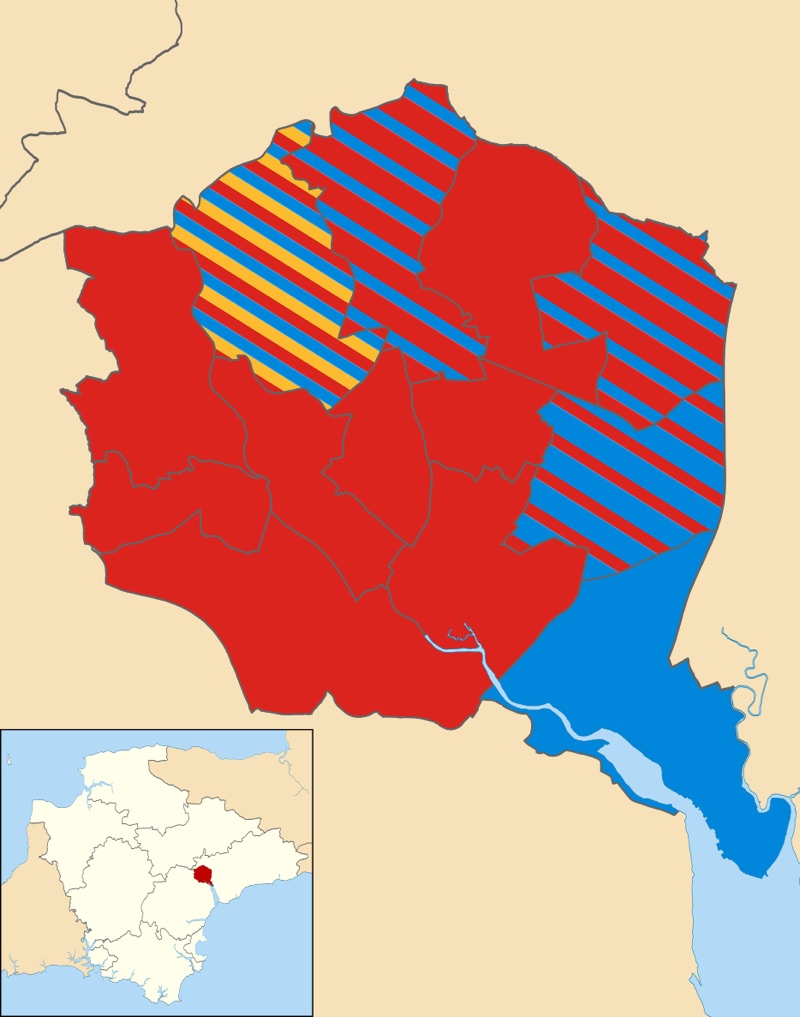 2016 Exeter City Council election results map