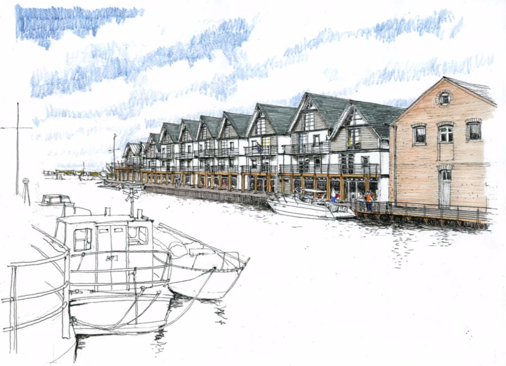 Exeter Ship Canal Liveable Exeter development site illustrative elevations