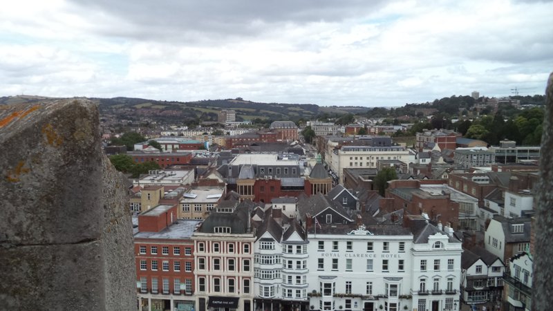 Exeter city centre from Exeter Cathedral roof