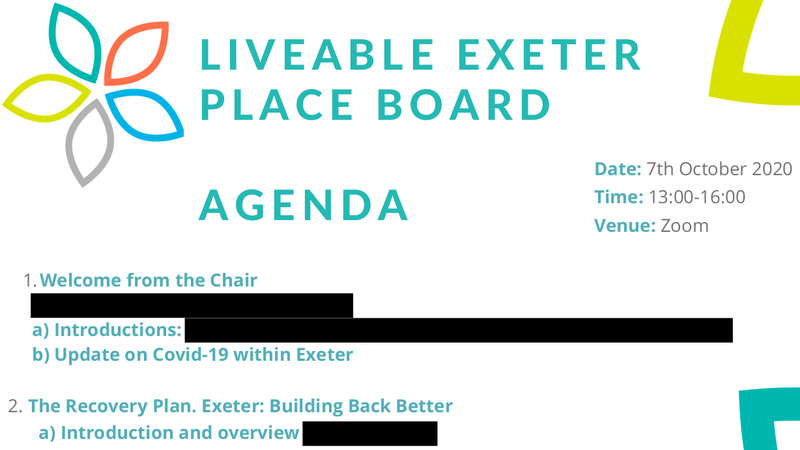 Liveable Exeter Place Board agenda October 2020 redacted