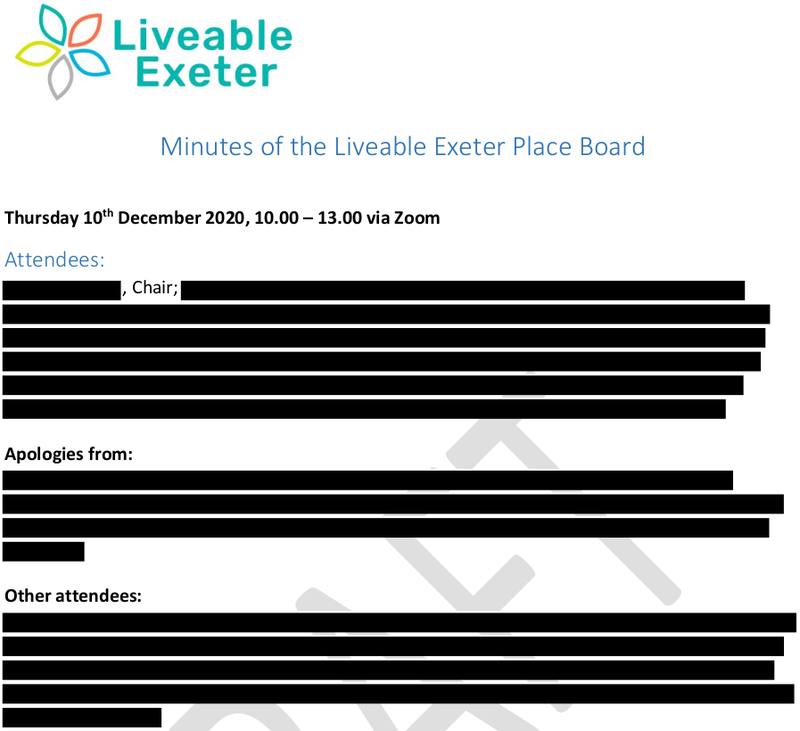 Liveable Exeter Place Board minutes December 2020 redacted