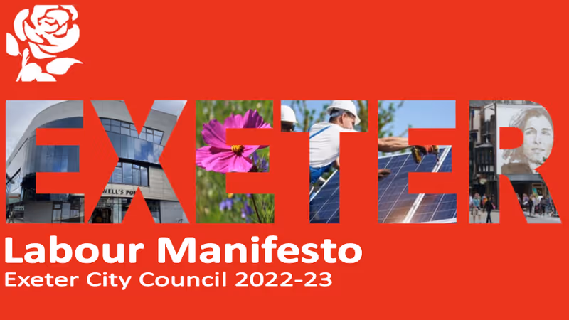Exeter Labour manifesto for Exeter City Council 2022 elections - front cover
