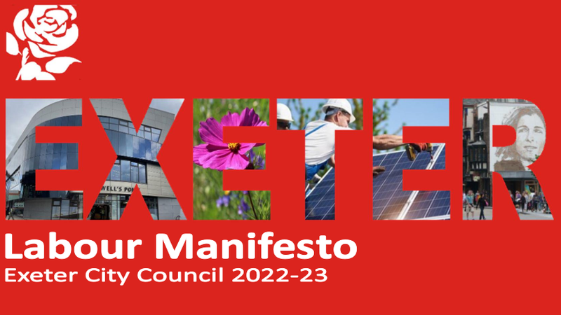Exeter Labour manifesto for Exeter City Council 2022 elections - front cover