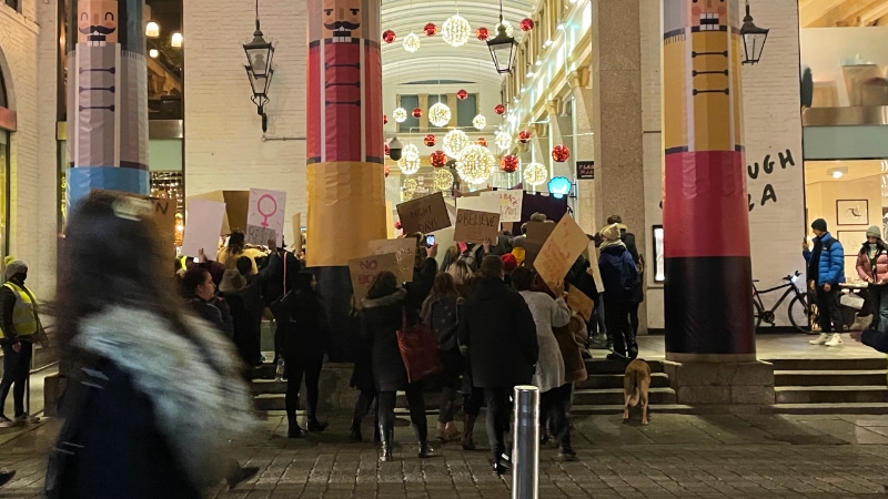 Reclaim the Night protest at Guildhall shopping centre