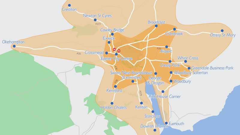 Exeter ticket zone map