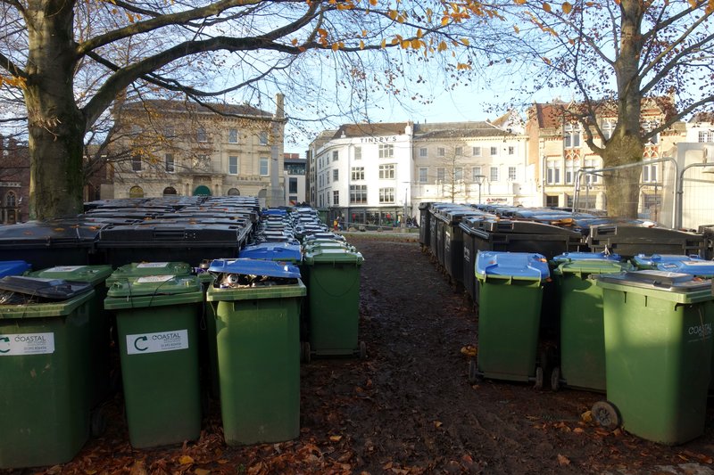 Cathedral Green bins