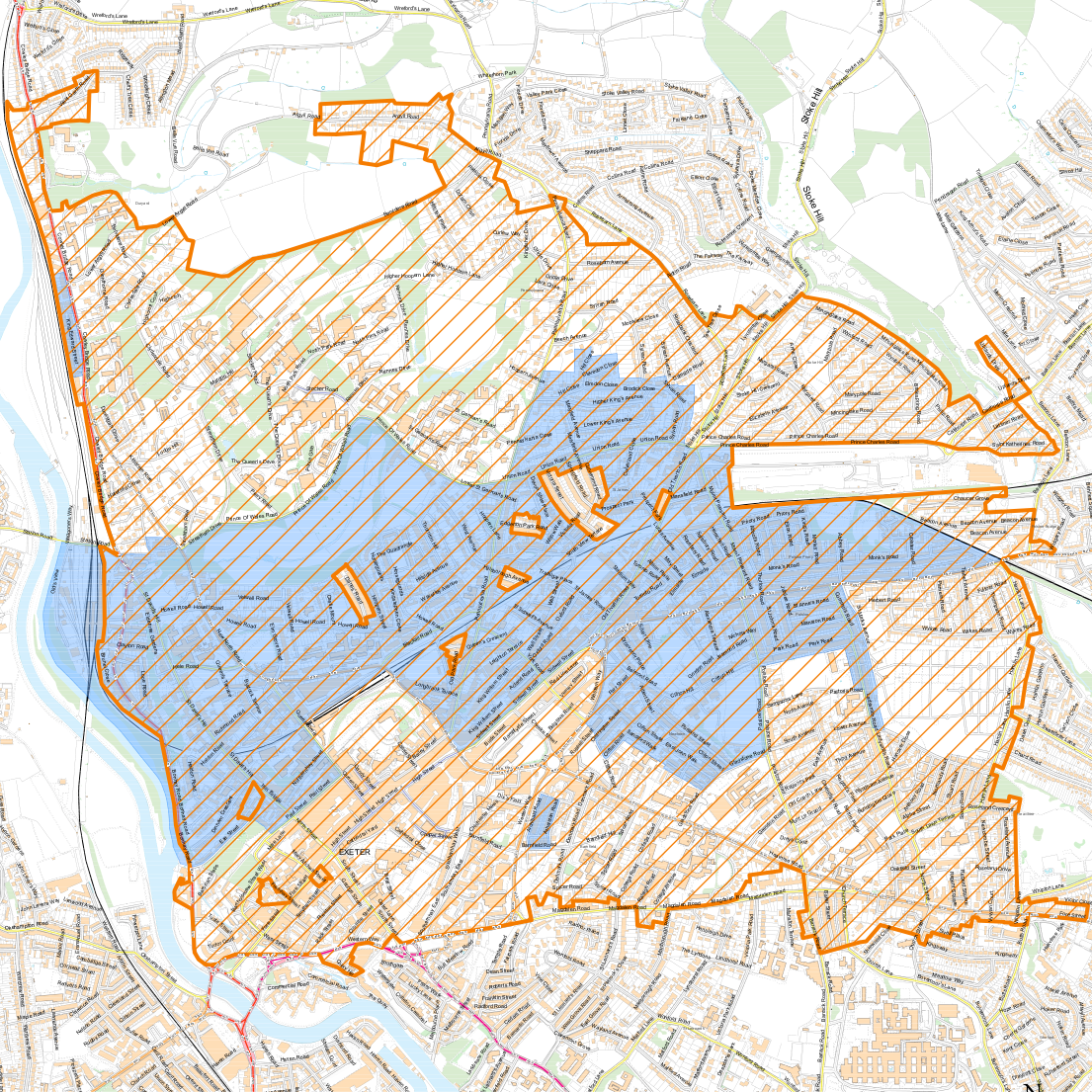 Exeter City Council Article 4 direction area consultation option 3 map