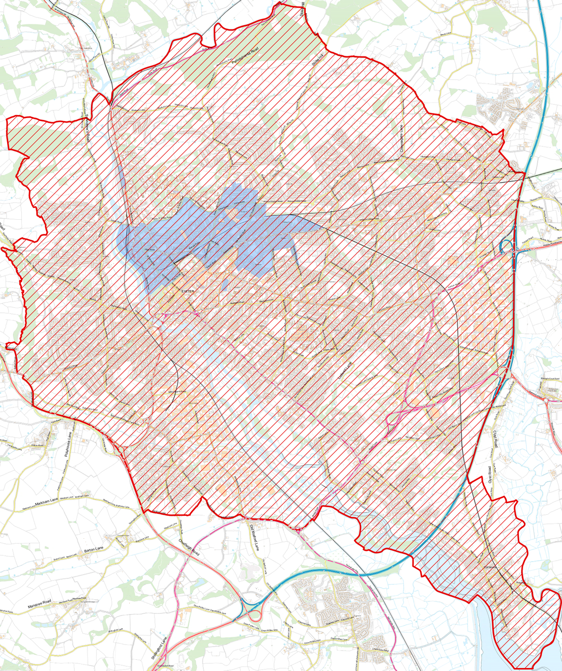 Exeter City Council Article 4 direction area consultation option 4 map