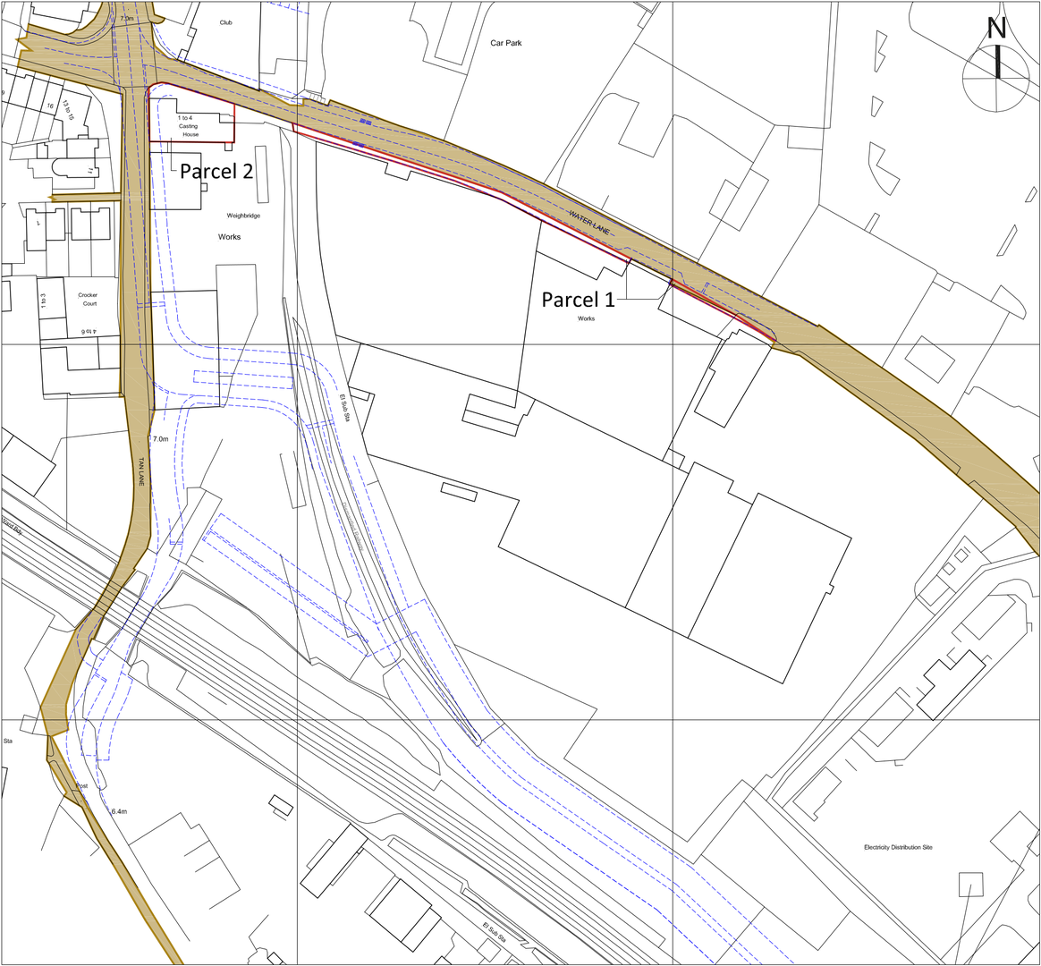 Water Lane development site parcels 2 May 2023