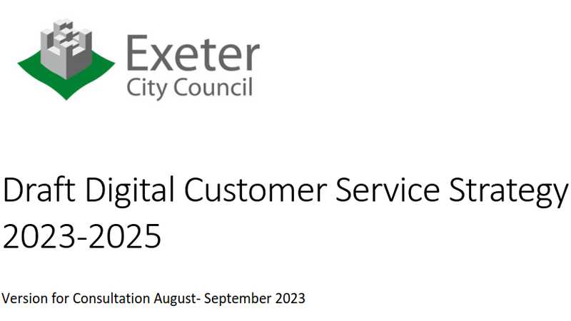 Cover of Exeter City Council draft digital customer service strategy
