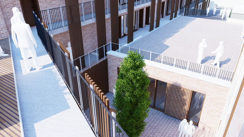 Victoria Street co-living development proposal courtyard view