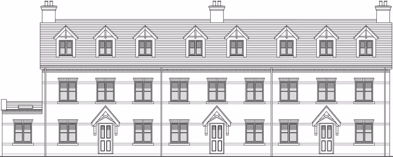 Illustrative front elevation of residential flats block approved planning permission