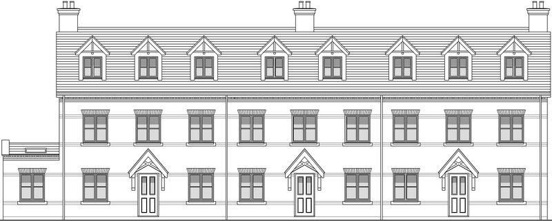 Illustrative front elevation of residential flats block granted planning permission