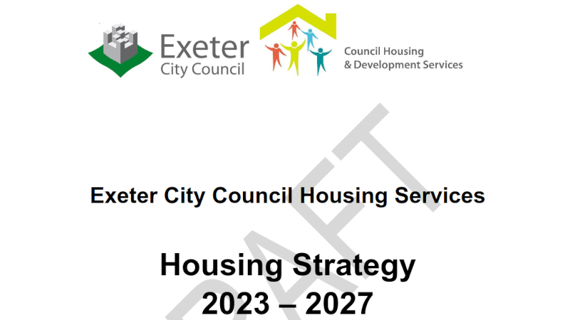 Cover of Exeter City Council draft 2023-27 housing strategy