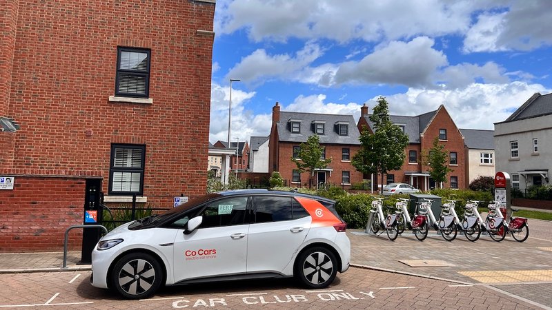 Co-Cars and Co-Bikes hub in Ferryman Way, Exeter (promotional image)