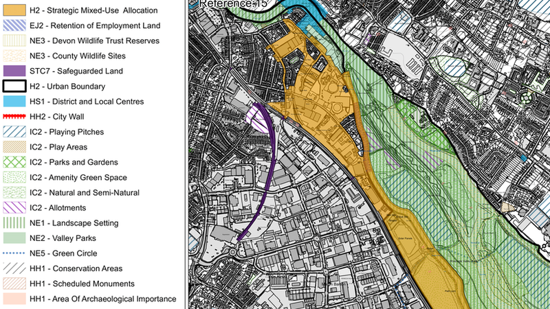 New Exeter Local Plan Water Lane site allocation map