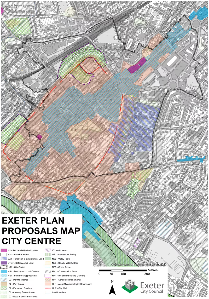 New Exeter Local Plan full draft city centre proposals map