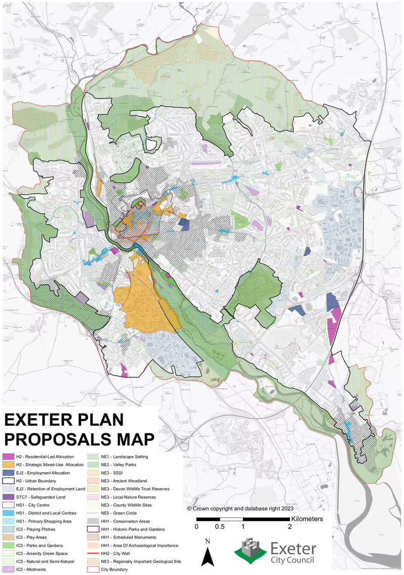New Exeter Local Plan full draft citywide proposals map