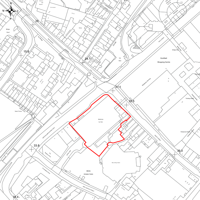 Proposed Mary Arches Street car park development site sale boundary map