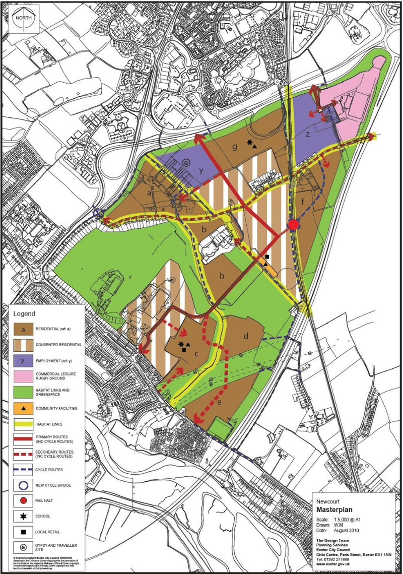 Newcourt Masterplan figure showing St Bridget Nurseries site access