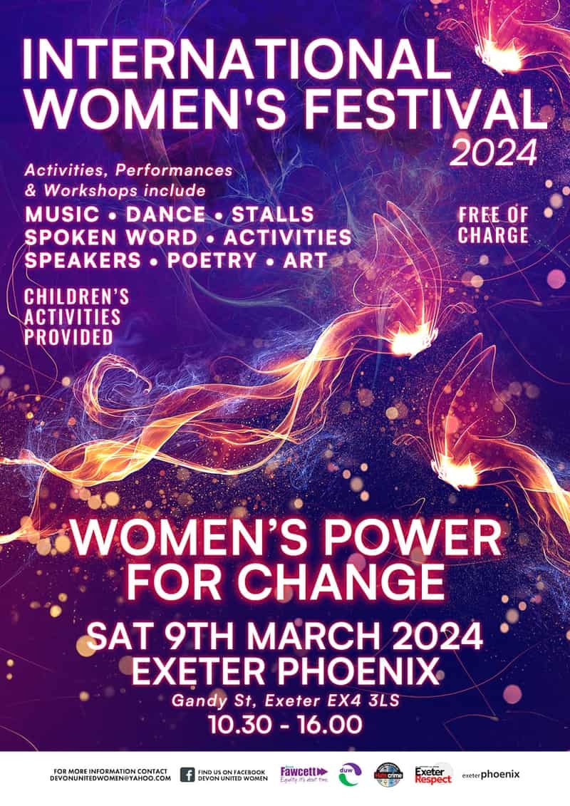 International Women's Festival on Saturday 9 March 2024 at Exeter Phoenix