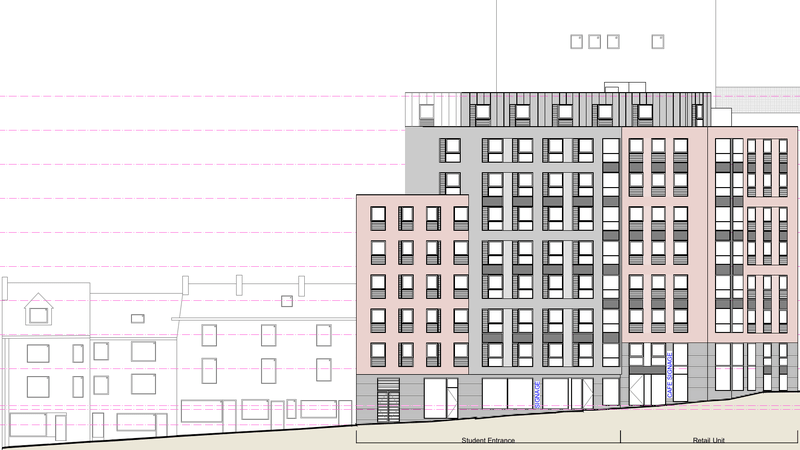 Longbrook Street student accommodation block illustrative elevation