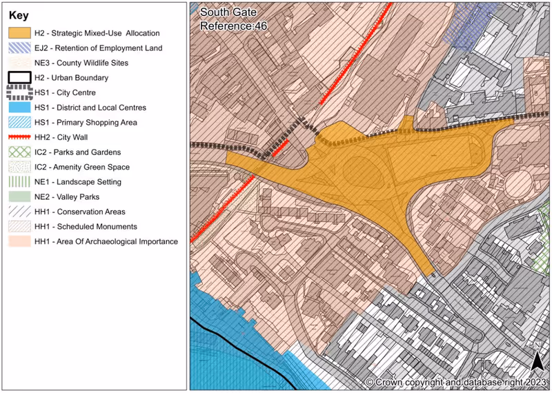 Southgate development site local plan allocation map