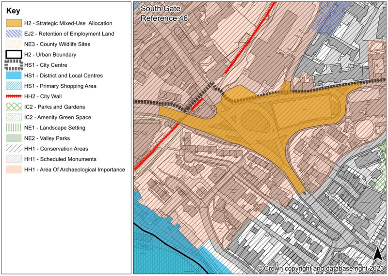 Southgate development site local plan allocation map