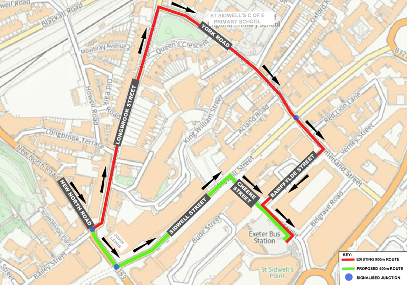 New North Road bus gate layout