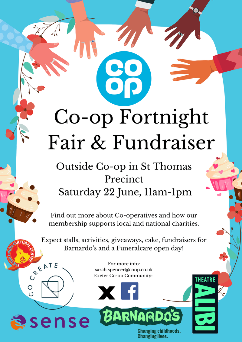 Co-op Fortnight Fair and Fundraiser Saturday 22 June 2024 Cowick Street