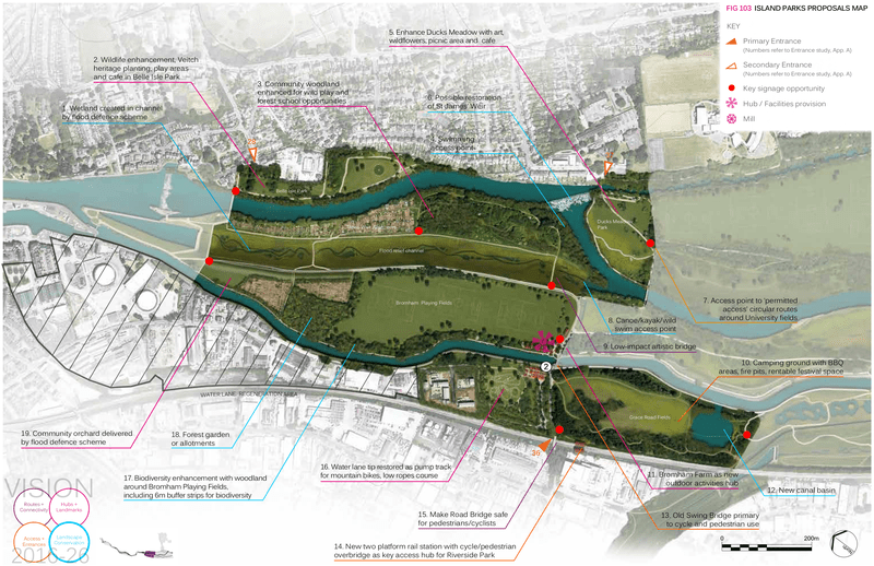 Riverside & Ludwell Valley Parks Masterplan proposals map, February 2016