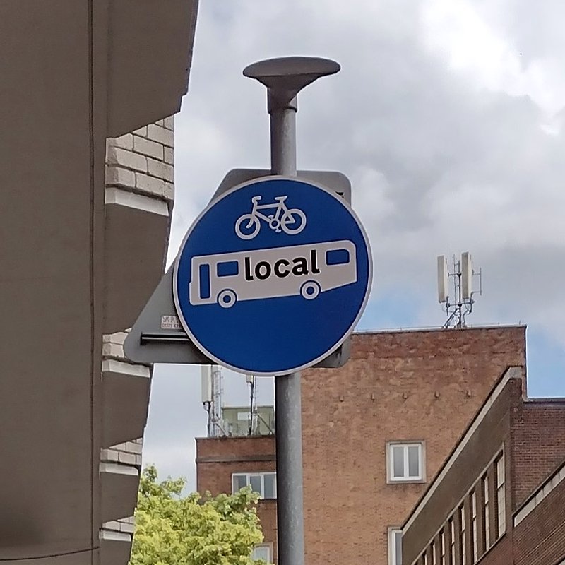 Road sign at the Gandy Street end of the Musgrave Row restrictions