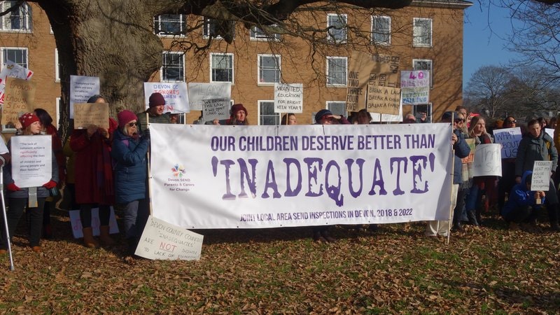 Special educational needs and disabilities protest at County Hall in February last year