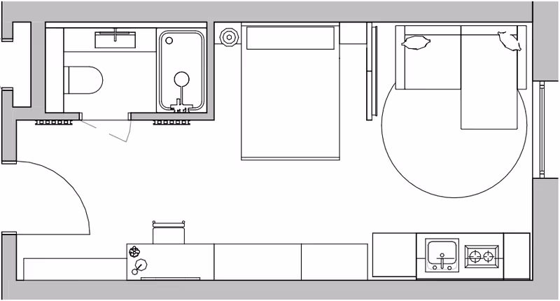 Proposed Mary Arches co-living studio illustrative layout plan