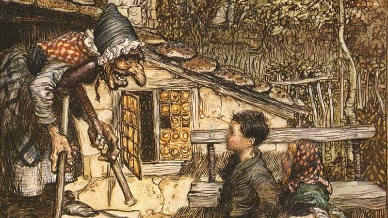 Illustration of Hansel and Gretel by Arthur Rackham
