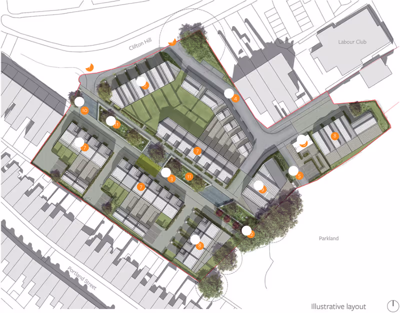Clifton Hill sports centre redevelopment illustrative layout, December 2022